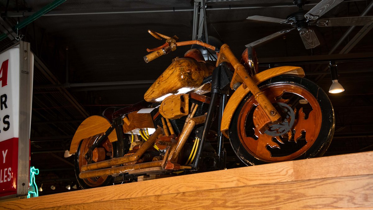 Offered at The John Parham Estate Collection: Full Scale Wooden Motorcycle Statue
 
▪️More info &amp; photos: bit.ly/3L2uDSI
▪️Register to bid: bit.ly/44ytY2v

#JohnParham #NationalMotorcycleMuseum #RoadArt #Mecum #MecumAuctions #WhereTheCarsAre #MecumOnMotorTrend