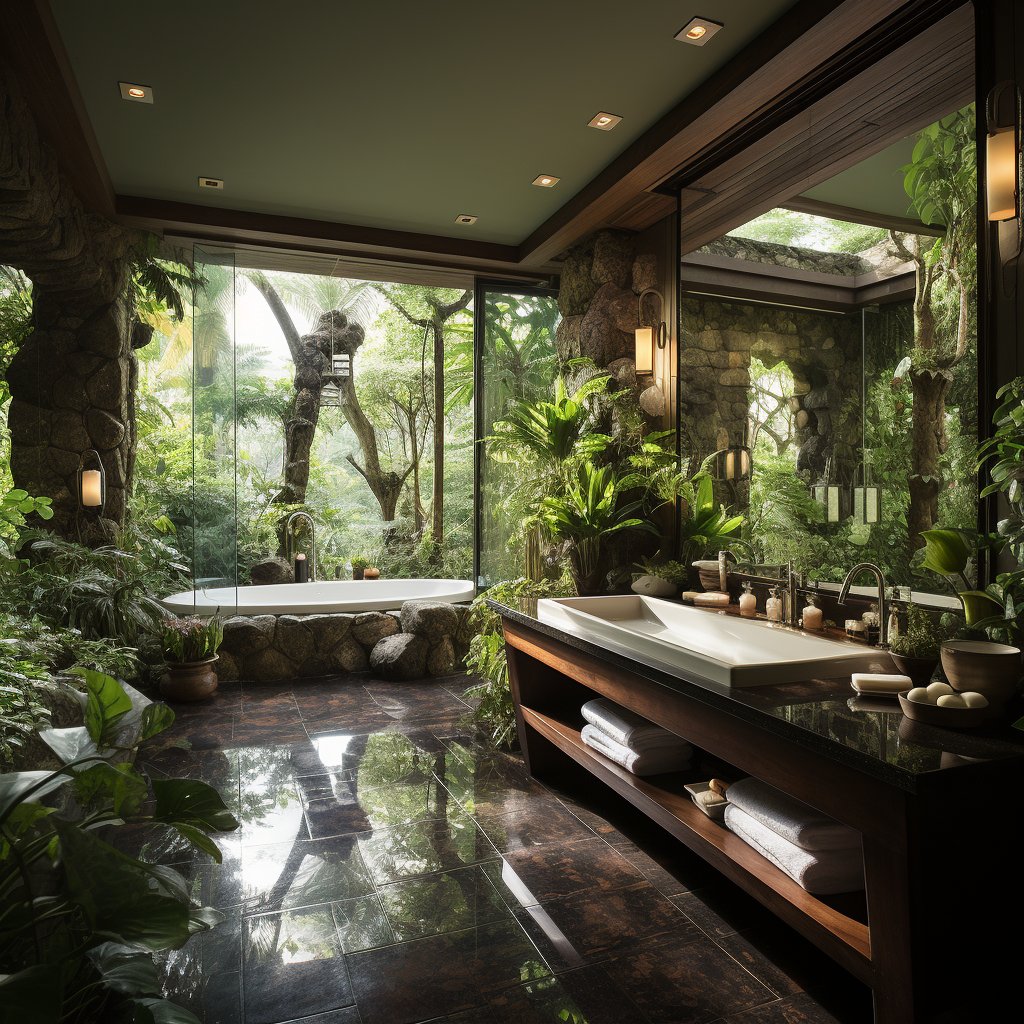 DreamishDesigns's tweet photo. Open-air Zen-style bathroom... https://t.co/pGUfC6vT3v