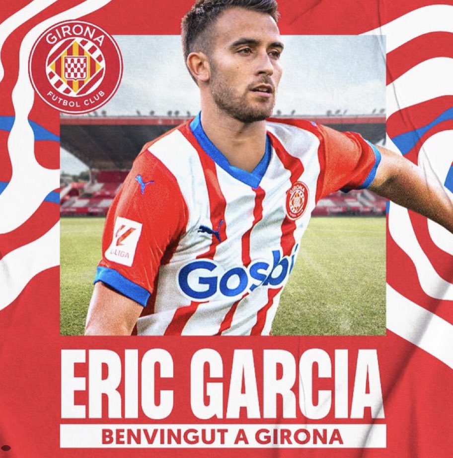 FabrizioRomano's tweet photo. Eric Garcia joins Girona on loan deal from Barcelona, no buy option ⚪️🔴 https://t.co/7FUdw0Ho3o