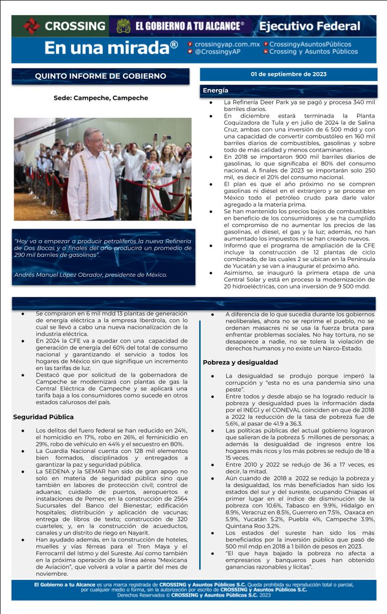 CrossingyAP's tweet photo. 📑👨‍🦳
 
📌Consulta aquí los puntos relevantes del #QuintoInformeDeGobierno del presidente @lopezobrador_.

#CrossingyAP https://t.co/XfMVW7hjer