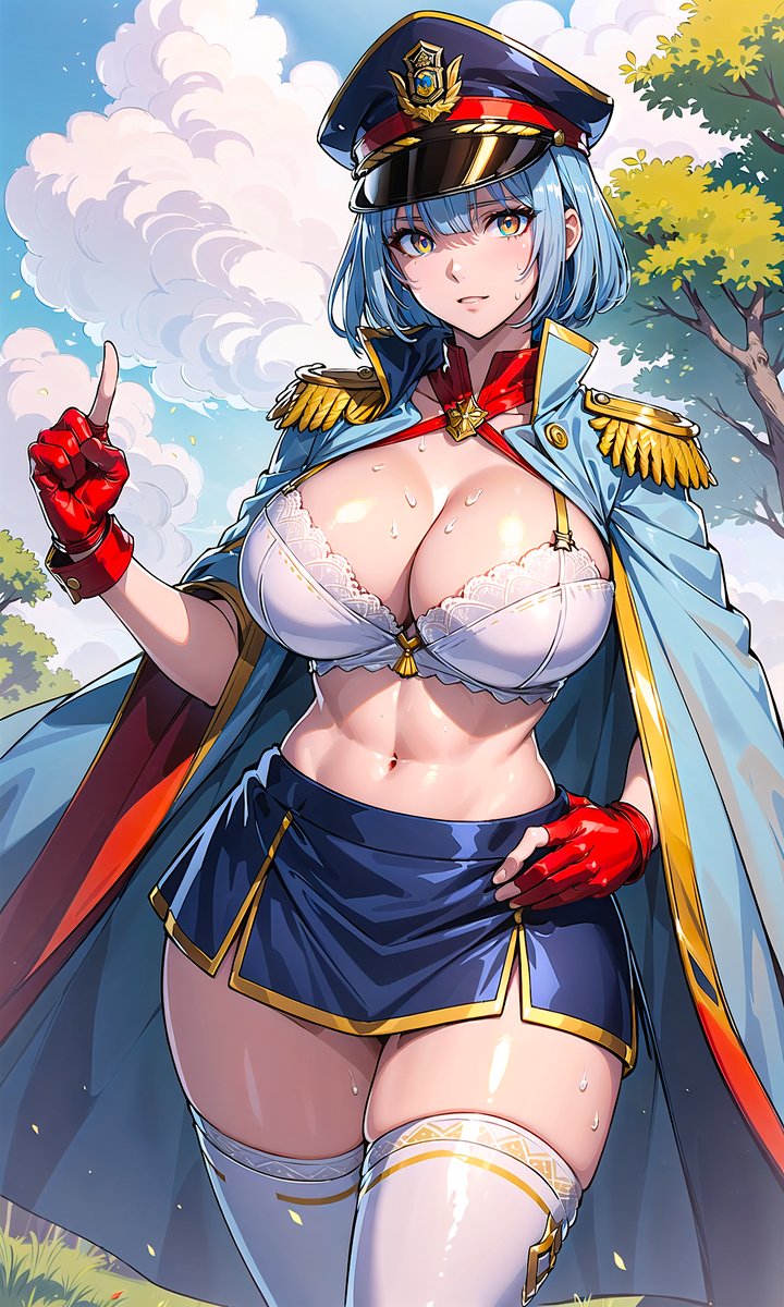 YolandatheVamp's tweet photo. (officer cloak) by Tak
https://t.co/sKjsWaOZ93
#cape #cloak #AIart #stablediffusion #military #officer #Navy #swordsman #bluehair #miniskirt #bra #largebreasts #epaulets #shortgloves #militarycap https://t.co/J0KarlalEj