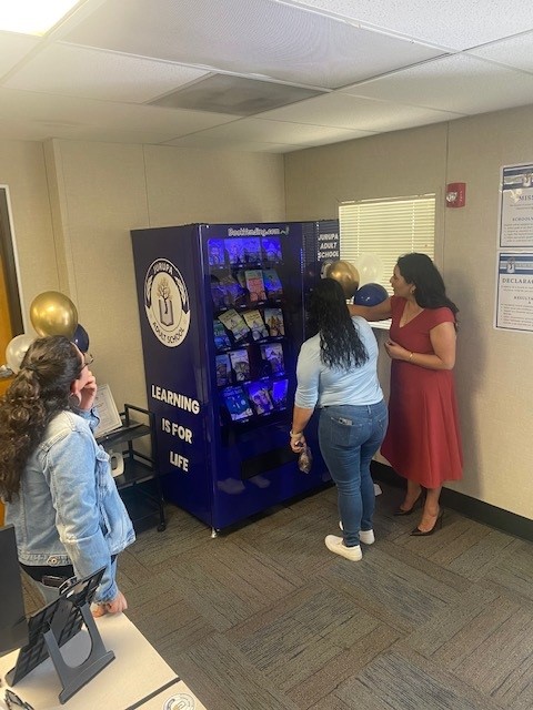 I had the opportunity to see the excitement and joy of our Ss getting their first books from our new book vending machine at our Adult School. Truly a great place to learn!