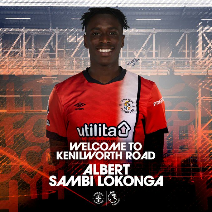 🚨 Official: Sambi Lokonga officially joins Luton Town on loan. 🇧🇪⚽ 

#transferrumors #soccertransfers #transferrumour