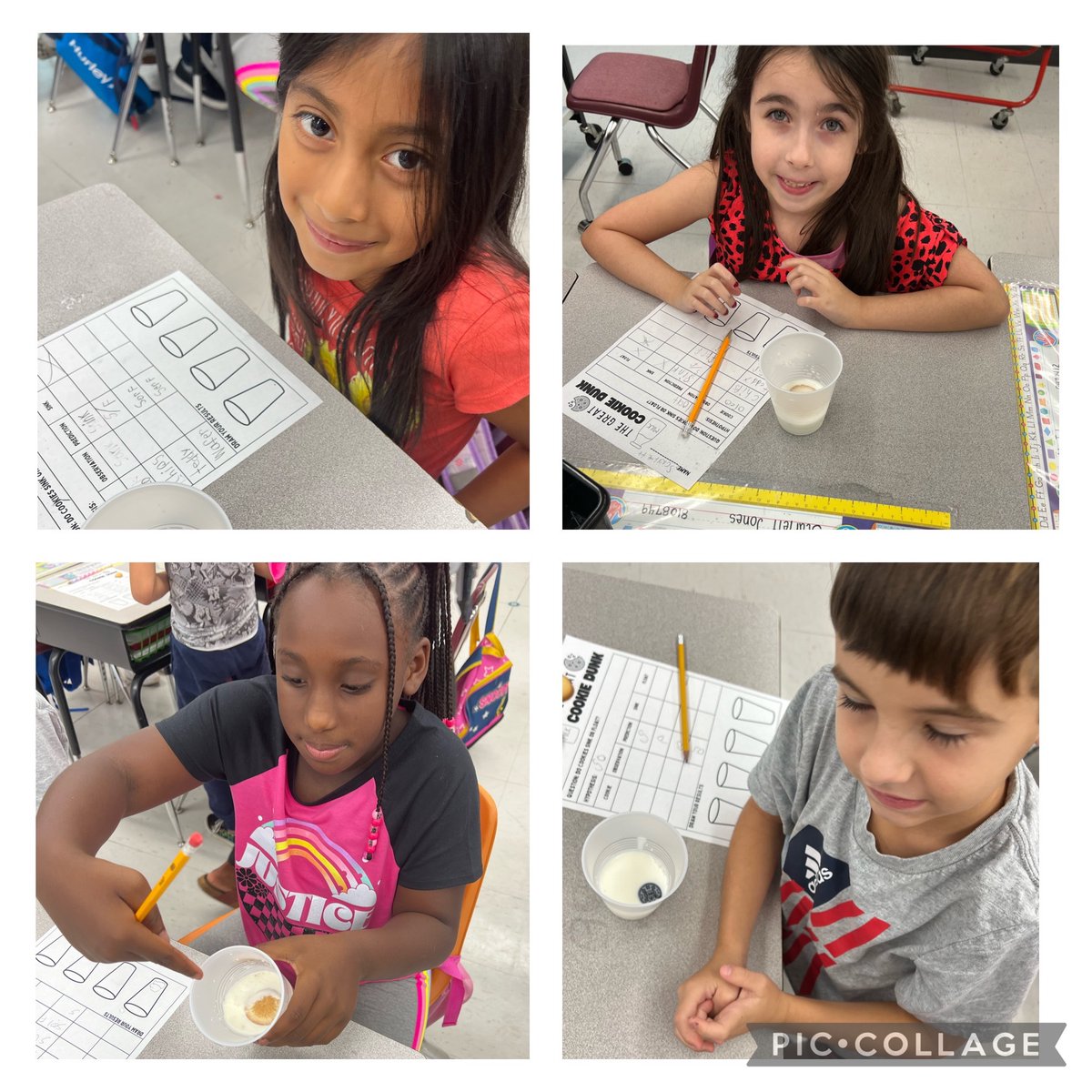 2nd grade <a href="/BurneyElem/">Burney Elementary</a>  scientists having fun while learning during the introduction to the steps of the scientific method They made predictions on whether or not they think certain cookies will sink or float when placed in a glass of milk <a href="/msandoval_15/">Maribel Sandoval</a> <a href="/tirado_shana/">Shana Tirado</a> <a href="/HCPSELLs/">HCPS Multilingual Learners Department</a>