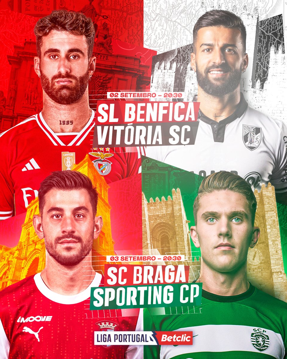 ligaportugal's tweet photo. Capital ↔ Minho
Orgulho e ambição ✊ em dois jogos que ninguém quer perder 🔥 Em que região de 🇵🇹 vão ficar os 3 pontos?
#LigaPortugal #LigaPortugalBetclic #criatalento #SLBxVSC #SCBxSCP https://t.co/KDF7Bp1zga