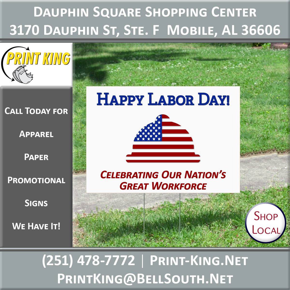 PrintKingMobile's tweet photo. #PrintKing wishes everyone a safe &amp; happy Labor Day weekend! Thank you to all the hardworking men &amp; women who move America forward every day. Be safe, relax, and have fun this weekend! #LaborDay #HappyLaborDay

(251) 478-7772 |https://t.co/YqtAFHZln1 #PrintKingMobile #PrintShop https://t.co/rhwrd9fRaa