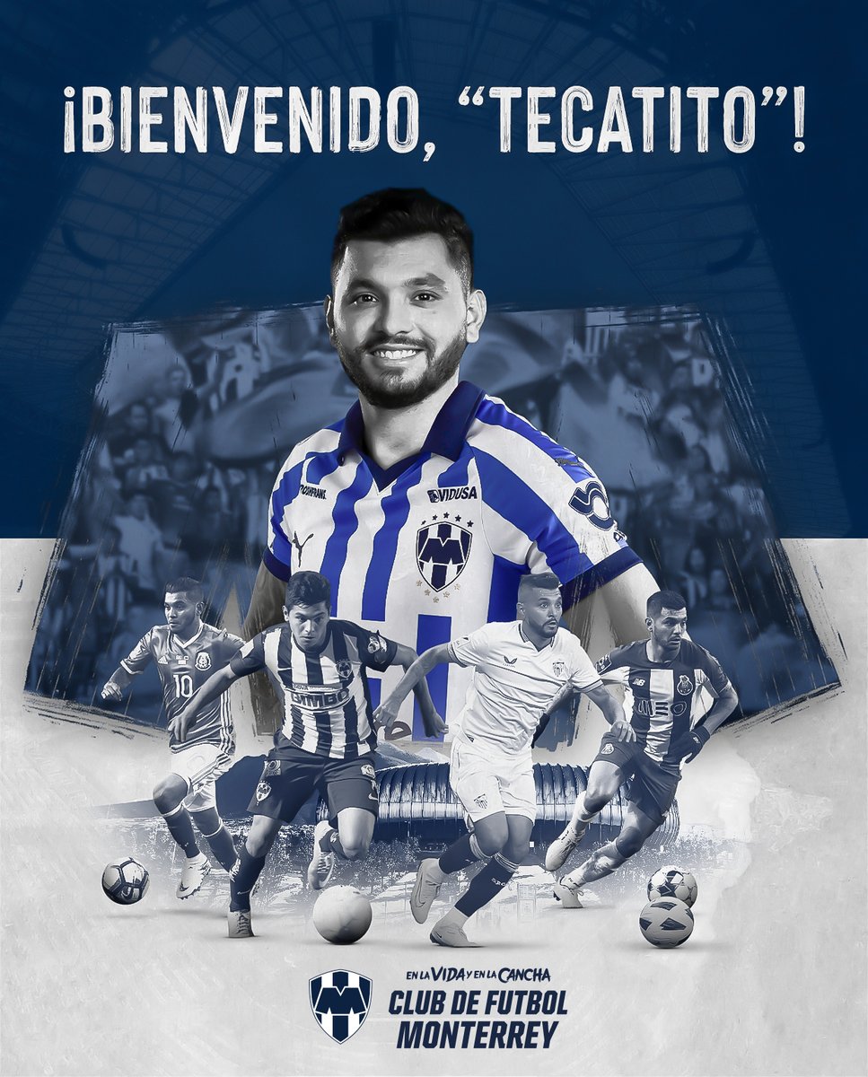 Luego de triunfar en Europa, 𝗝𝗲𝘀𝘂́𝘀 #Tecatito 𝗖𝗼𝗿𝗼𝗻𝗮 regresa en transferencia definitiva al Monterrey.👊🏼🔥 Rayado de Corazón, canterano, habilidoso y ofensivo.Ⓜ️🤍 ¡Bienvenido de vuelta a Casa!🗣️ ¡El Monterrey y su gente estamos listos para verte en el Estadio BBVA!…