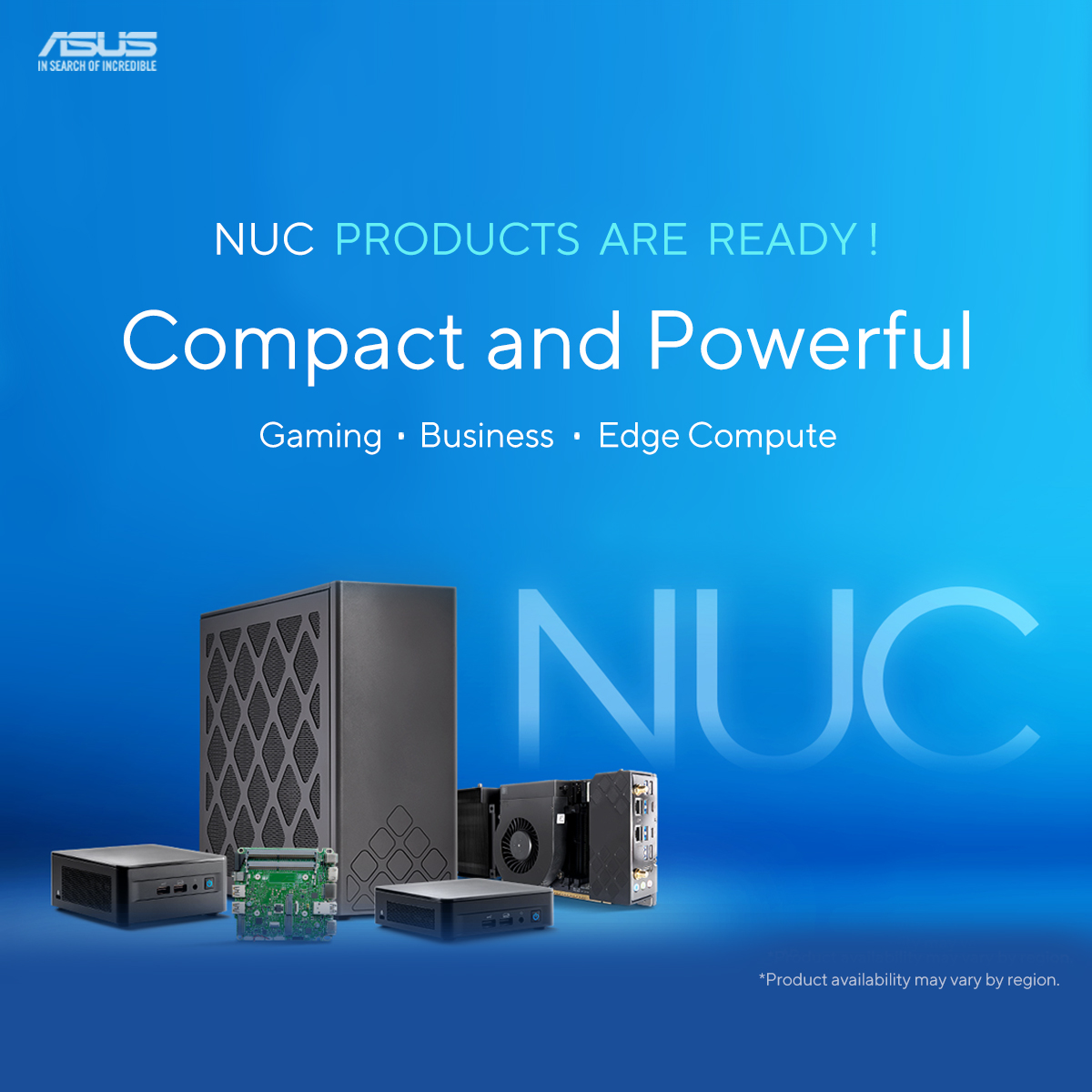 ASUSUSA's tweet image. 🚀 Exciting News! 🚀

Starting September 1st, NUC becomes a proud member of the ASUS product lineup, setting off on an exhilarating journey ahead 🎉 Delve into NUC product specifics on the official ASUS website 💼

Learn More : us.asus.click/ASUS-NUC

#NUC #MiniPC #EdgeCompute