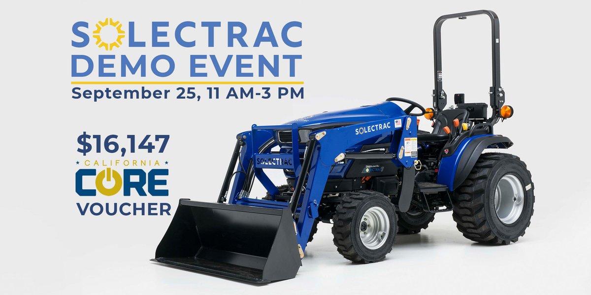 SEPTEMBER 25: Test drive the Solectrac e25G #ElectricTractor at Altman Plants in Fallbrook, CA. FREE lunch will be provided. Register Today bit.ly/3YYGMhs #plants #farming #ev #stables @CaliforniaCore