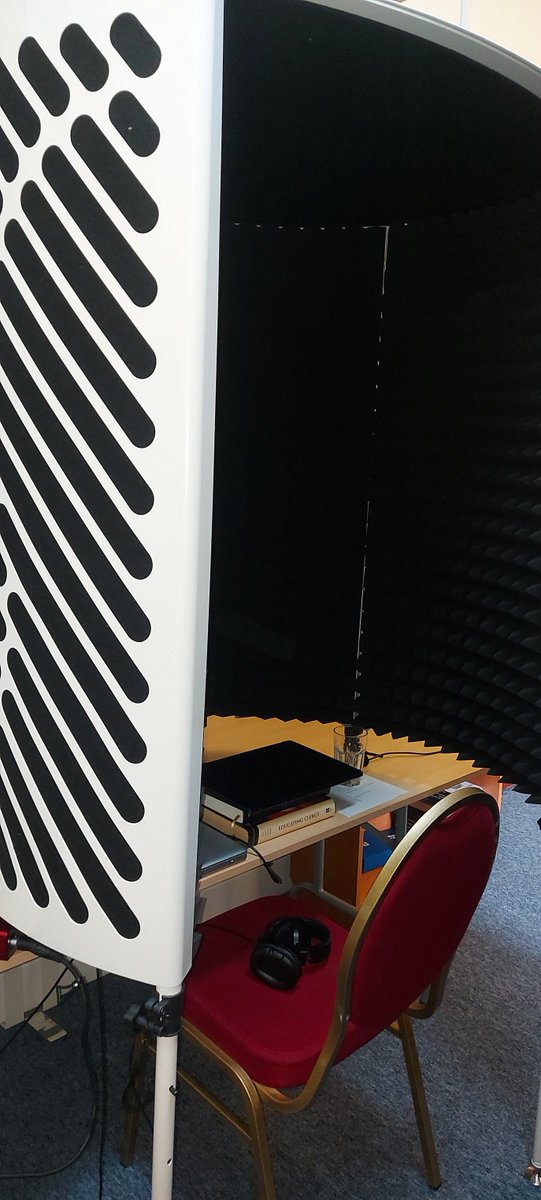 HelenEPaynter's tweet photo. @ZonderAcademic  and @monkeynutaudio have managed to achieve what so many people have longed to do - put me in a padded cell!
Recording my audiobook of "Blessed Are The Peacemakers". https://t.co/vAFqs8RLJ1