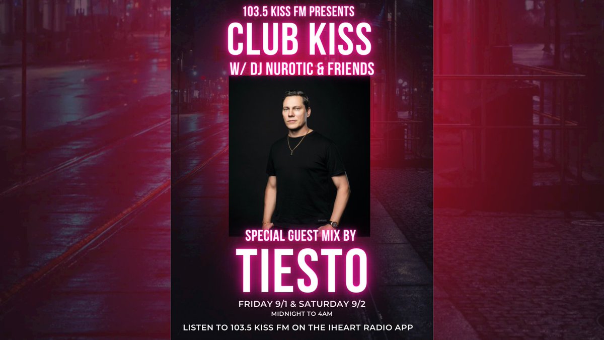 Tune in to #ClubKissChi with @DJNurotic and friends Fri & Sat night from midnight to 4am to hear a special guest mix from @tiesto He’s celebrating the release of his new single #Both Listen Live ➡️ 1035kissfm.iheart.com