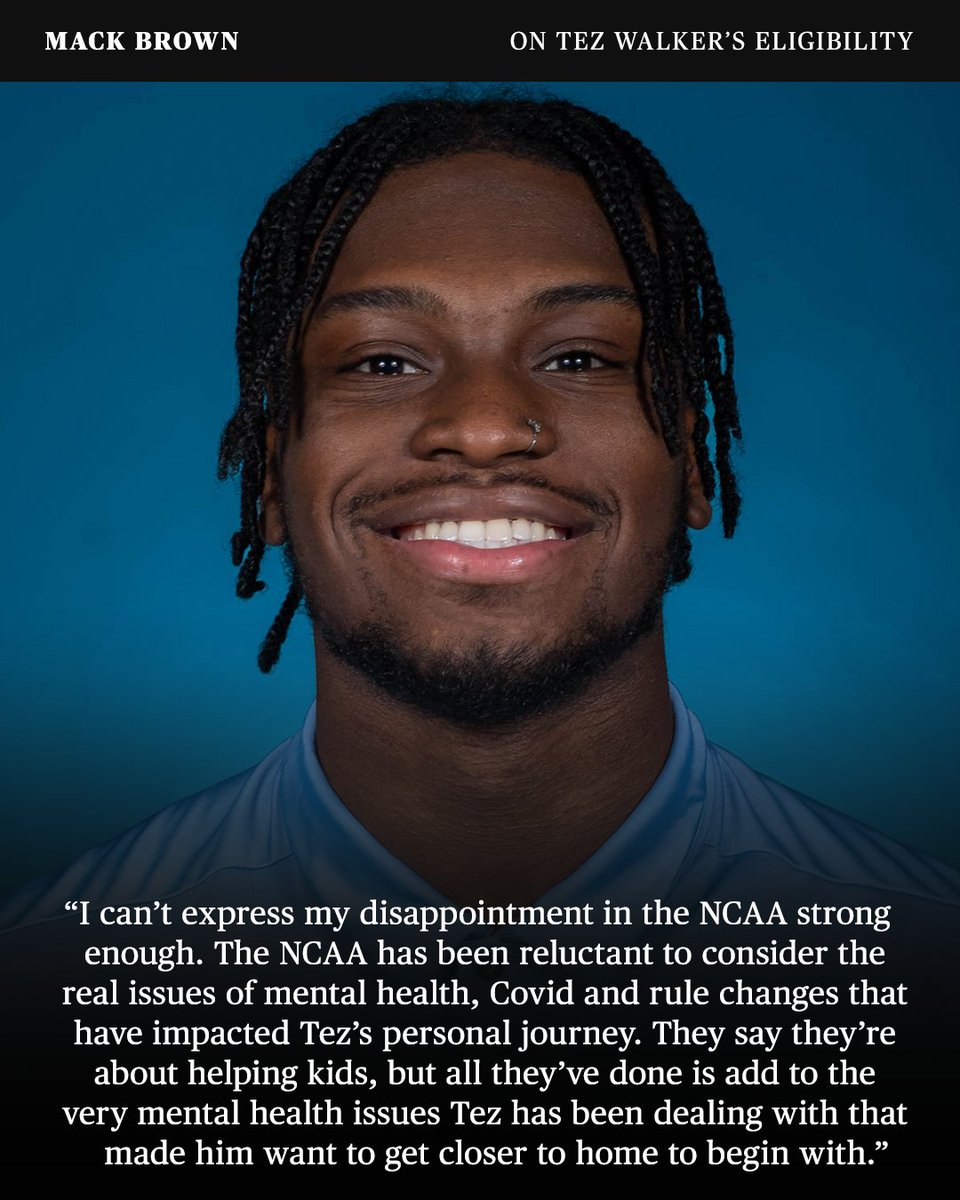 accnetwork's tweet photo. Mack Brown's statement on Tez Walker: https://t.co/5t49vuUZXP