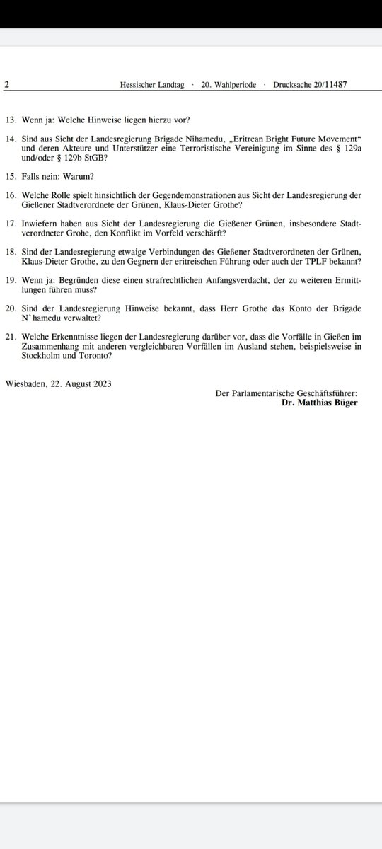 EllamellaMg's tweet photo. HESSISCHER LANDTAG
Dringlicher Berichtsantrag
Fraktion der Freien Demokraten @fdp_hlt
Aufarbeitung der Ausschreitungen auf dem #EritreaFestival23
In #Giessen . 
#Klaus #Dieter #Grothe #TPLf
@LKA_Hessen
@Polizei_MH @hessenschau @ZDFheute @ARDde @ABaerbock @AuswaertigesAmt @dpa https://t.co/wNsTSVyp9O