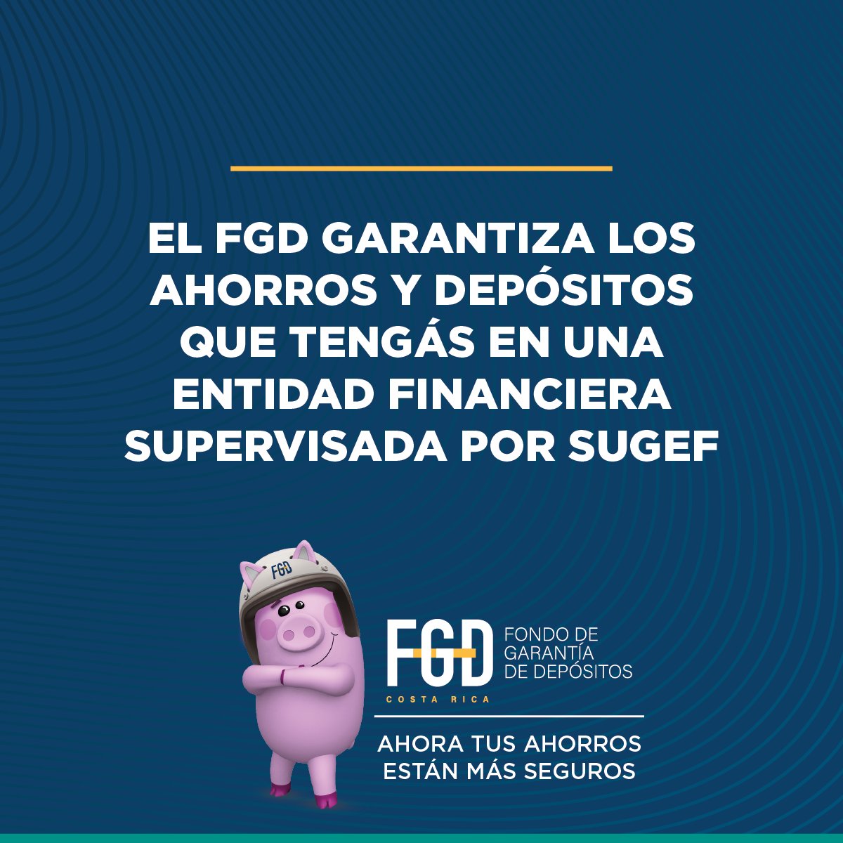 El Fondo de Garantía de Depósitos o FGD funciona como un seguro que garantiza tus ahorros en caso que la entidad financiera donde los tenés depositados pierda liquidez.

➡️ Más información en bccr.fi.cr/fondo-garantia…
