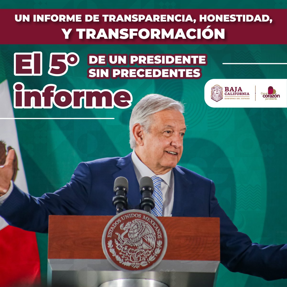 BCGobierno's tweet photo. Y como dice nuestro Presidente: POR EL BIEN DE TODOS, PRIMERO LOS POBRES.
#AMLO5toInforme #UnPresidente #SinPrecedentes https://t.co/viPEhrWLaE