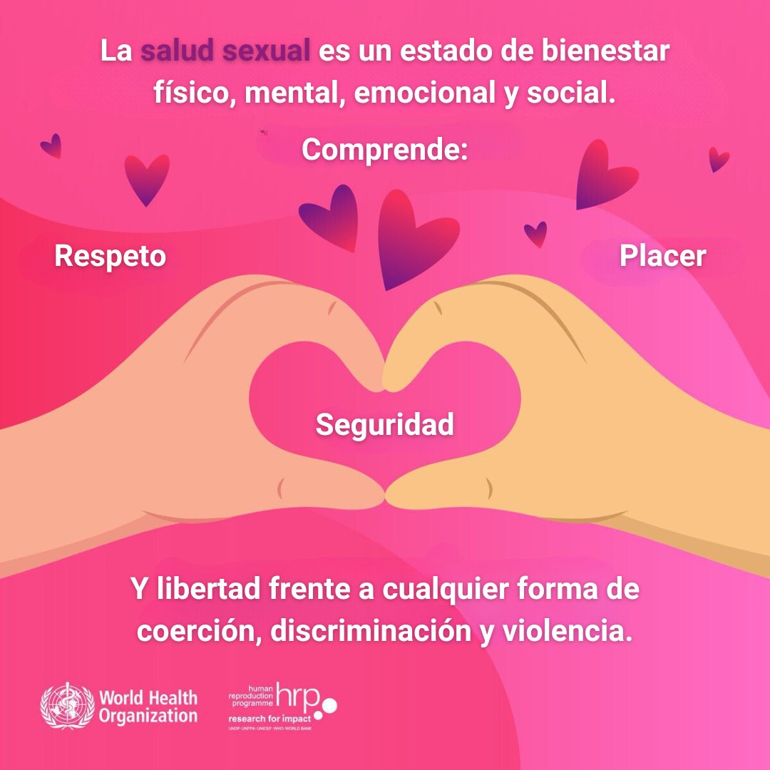 La salud sexual es fundamental para el bienestar general de las personas, las parejas y las familias. En el Día Mundial de la Salud Sexual, reclamemos un enfoque positivo y respetuoso de la sexualidad y las relaciones sexuales. who.int/es/health-topi…