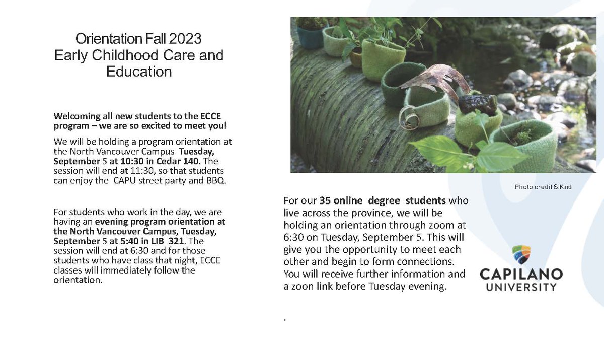 Welcome to all ECCE students. Please see the program of our orientation events,