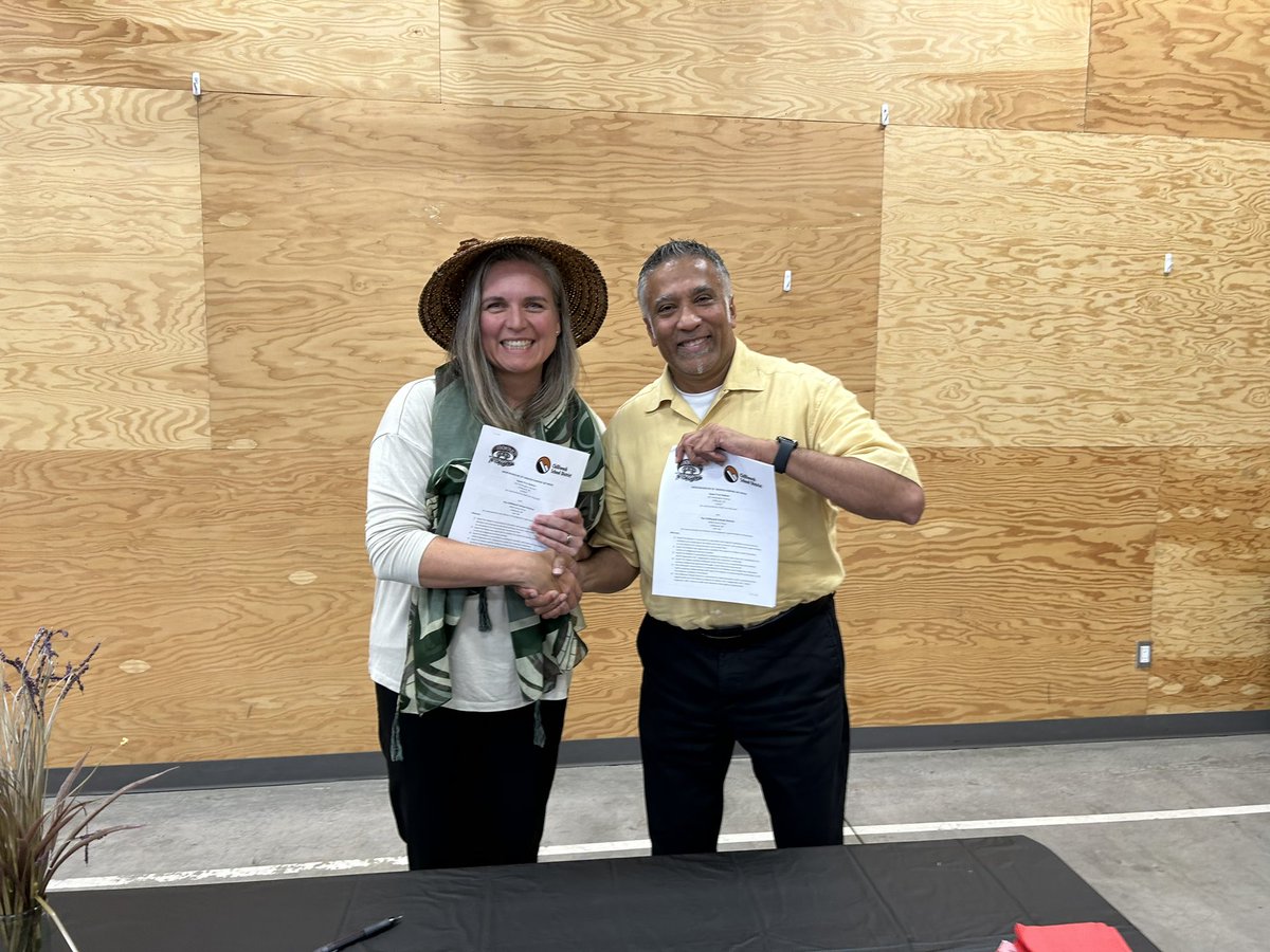 Exciting new partnership between Skwah First Nation and <a href="/ChilliwackSD33/">Chilliwack Sch.Dist.</a> to create an Adult Upgrading CE Program this September. This program will also give students opportunity to engage in trades while obtaining their Dogwood Diploma.  #sd33learns #transitionssd33