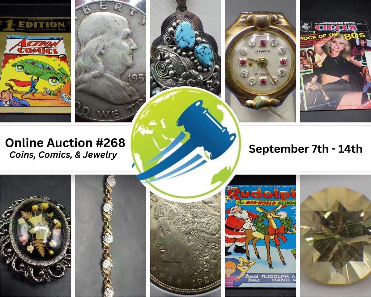 HandlineAuction's tweet photo. Online Auction #268
Coins, Comics, &amp; Jewelry

Link in bio! 

#auction #auctionhouse #auctions #onlineauction #comics #vintage #turquoise #themaxx #themaxxcomics #collectibles #collectiblecoins #coins #coincollecting #comicbookcollection #comicbooks #turquoisejewelry https://t.co/4mjvi7KOdx
