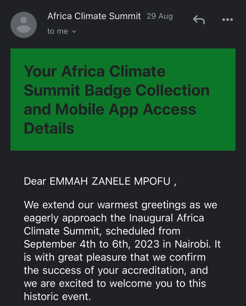 zae_emmah's tweet photo. Looking forward to engage with other change makers in this catalystic inaugural event... 2 days to go⏳
 #AfricaClimateSummit23
#activism
#ClimateActionNow
#developmentpractitioner
 #zaenicky https://t.co/uy8JZtvBMk