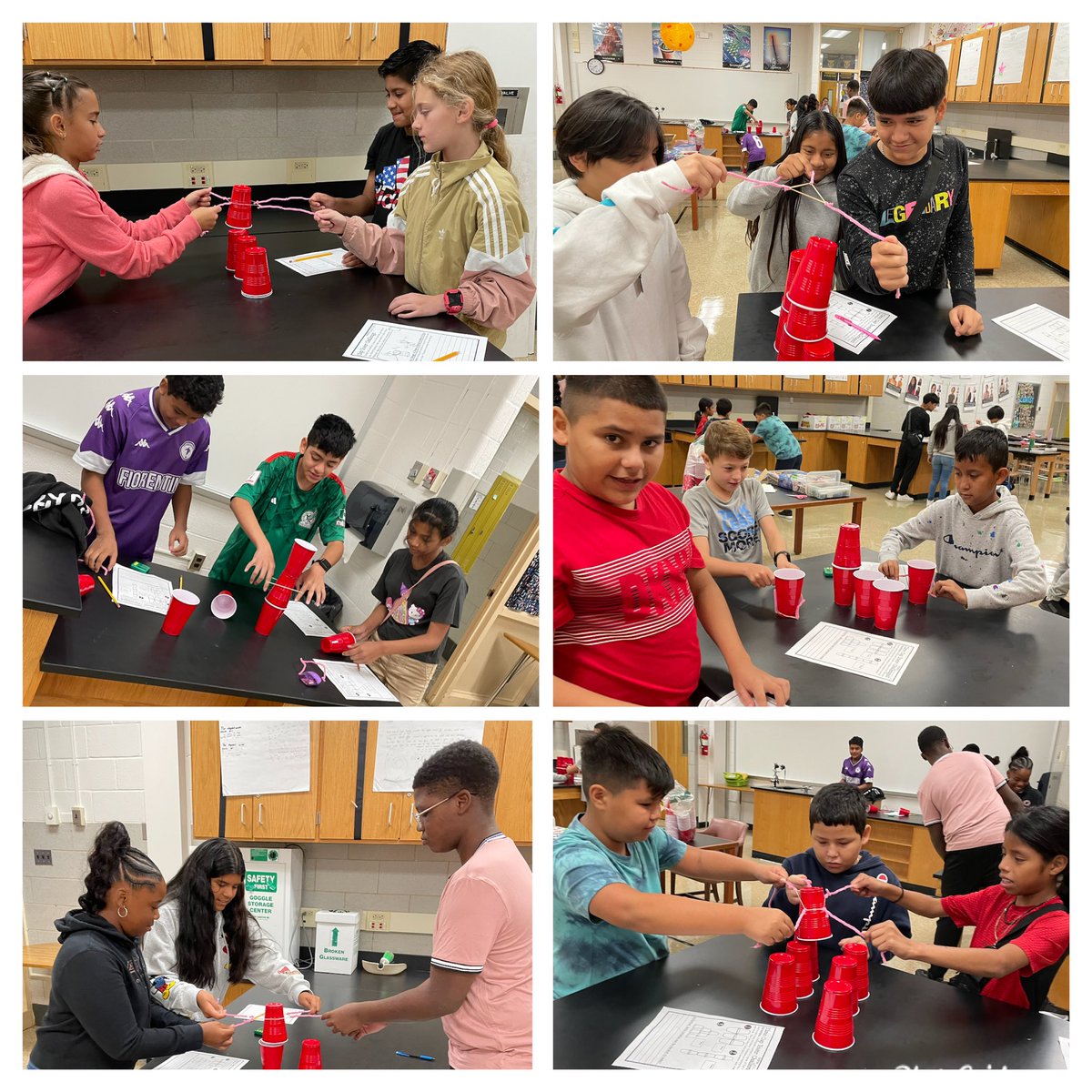 jenny_grim's tweet photo. It took some trial and error but 6th graders @CockeysvilleMS met the cup stacking challenge. https://t.co/RwJPlKjUIg