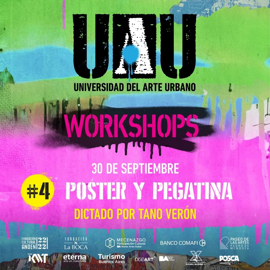 ¡ÚLTIMAS VACANTES!💥 La Universidad del Arte Urbano para acercarte a distintas técnicas del Arte Callejero.

Convocatoria abierta para artistas. Solicitá info a universidaddelarteurbano@gmail.com
