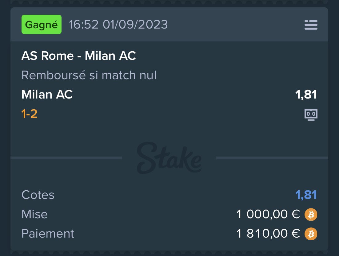 PronosSnake's tweet image. ➡️ Milan Ac remboursé si match nul 1.81✅