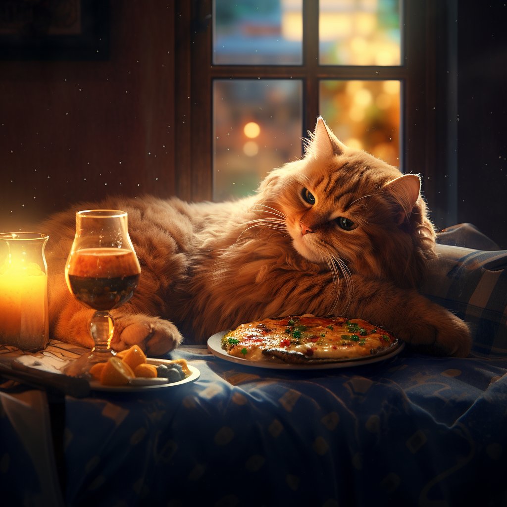 pizzacatnocap's tweet photo. Pizza Cat's drifting off to dreamland, one slice at a time. Goodnight, everyone! 🍕🐱🌙💤 #PizzaDreams #GoodnightPizzaCat #AIArtworks #Aiartcommunity #AIArt #AIArtGallery #AIArtistry #AIArtist https://t.co/J8rb3krBby