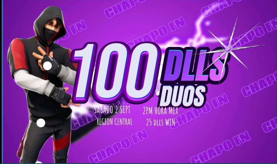 💰100 DLLS PRIZE POOL 💰
🟠Requisitos 
✅️Seguirme <a href="/CHAPO_FN1/">CHAPO FN</a> 
✅️Seguirme twitch.tv/chapo_fn 
✅️LIKE &amp; RT 
✅️MENCIONAR A TU DUO
👀(2PM HORA MEX)
Transmitido:twitch.tv/chapo_fn aquí mismo se hará el 💥MEGA SORTEO DE 10 PASES DE BATALLA💥 no te lo pierdas 👇