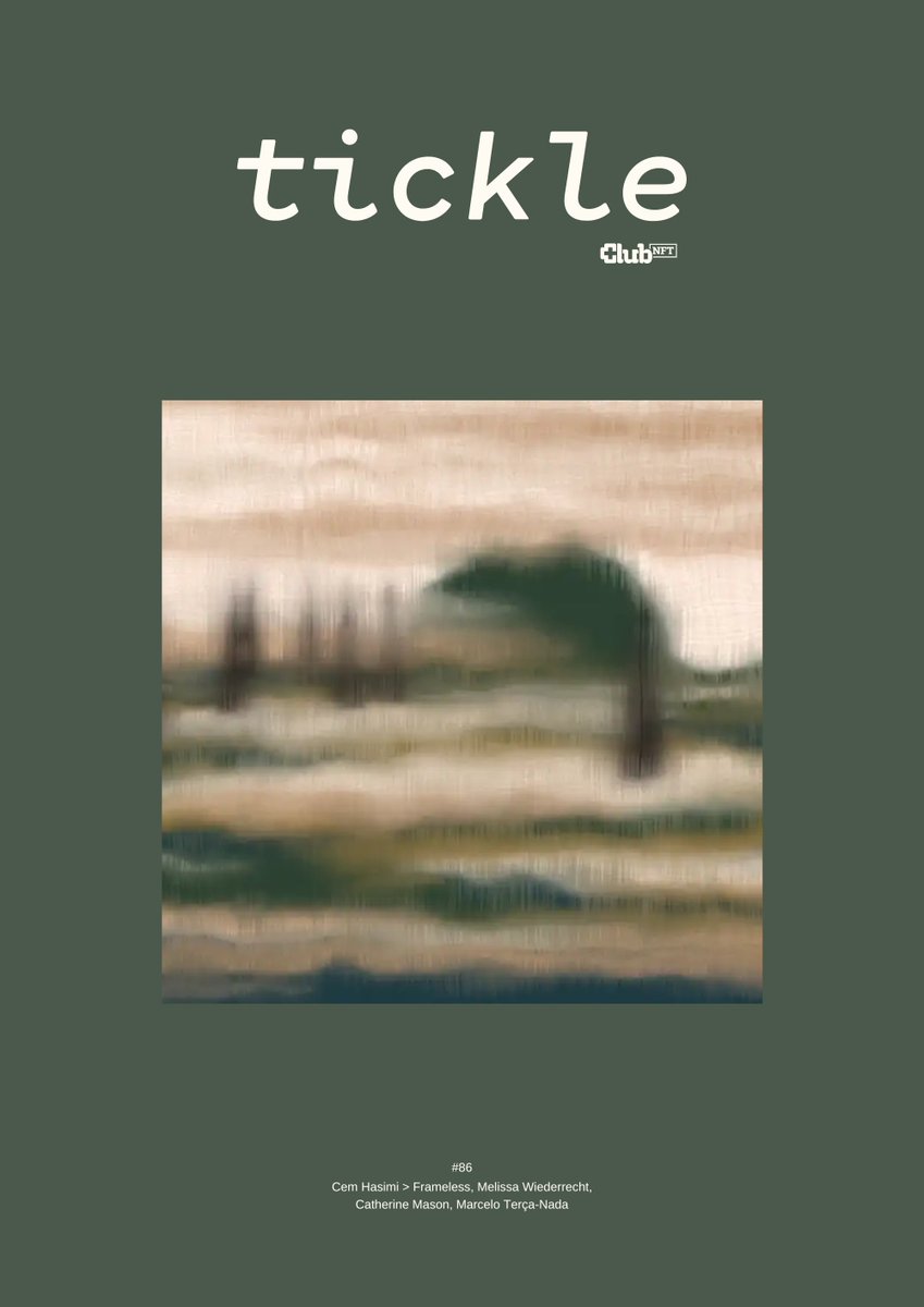 Issue 86 of The Tickle is here, featuring an extended chat with generative artist Melissa Wiederrecht @mwiederrecht + @marcelonada via @fx_hash_ @neilqueenjones covering @cemhah at @framelessldn & Catherine Mason on the avant garde collective Fluxus