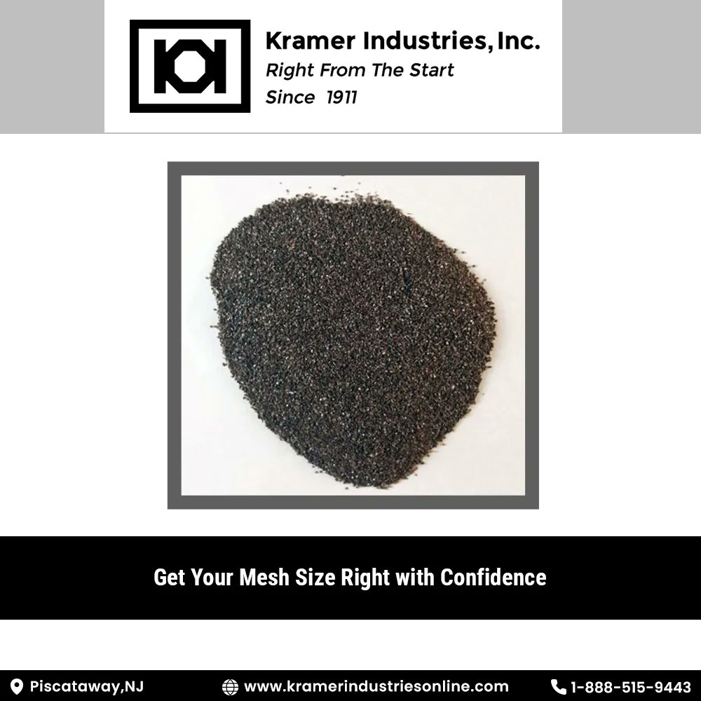 kramer_industry's tweet image. Mesh Size is the size of the individual abrasive particles or grains used in surface finishing processes. Talk to the experts at Kramer Industries to find the ideal mesh size for your application. Visit buff.ly/3JxNuW4 now!
#kramerindustries #abrasivemedia #meshsize
