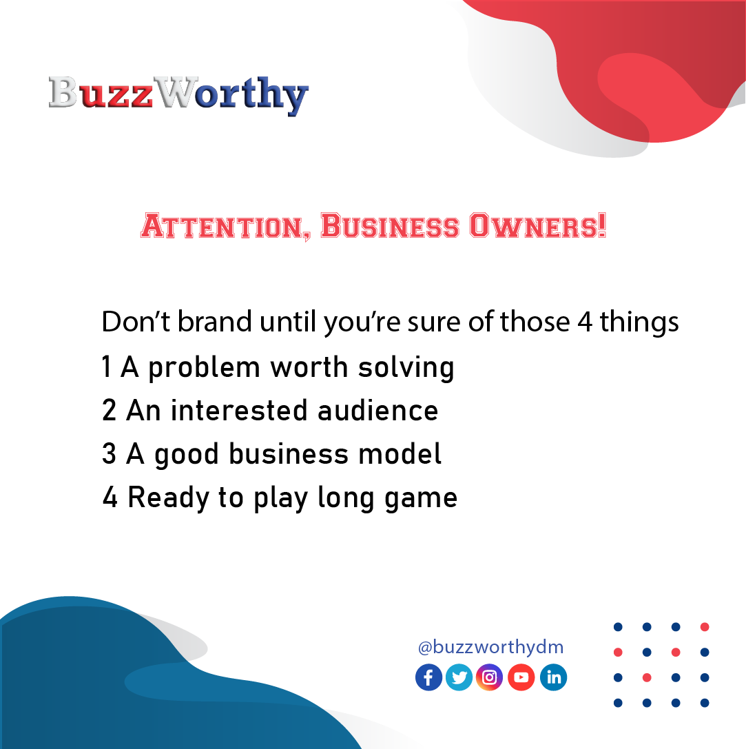 BuzzworthyDM's tweet photo. Before you dive into branding, make sure you've got these 4 essentials #BusinessSuccess #DigitalMarketing #BuzzworthyRevolution #BusinessOwners #OnlineMarketing #Entrepreneurship #Buzzworthy #BusinessSuccess https://t.co/wzevzAzEBN