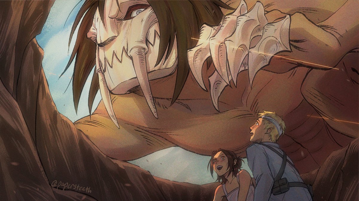 papersteeth's tweet photo. #warriorsunitweek2023 Day 5: Ymir joined Marley ft. a scene redraw of Aot's Final Season, Part 1 - Episode 1. 

"Miss Ymir!" 

#aot #AttackOnTitan #gabibraun #falcogrice #ymir https://t.co/IZzLbSK3hW