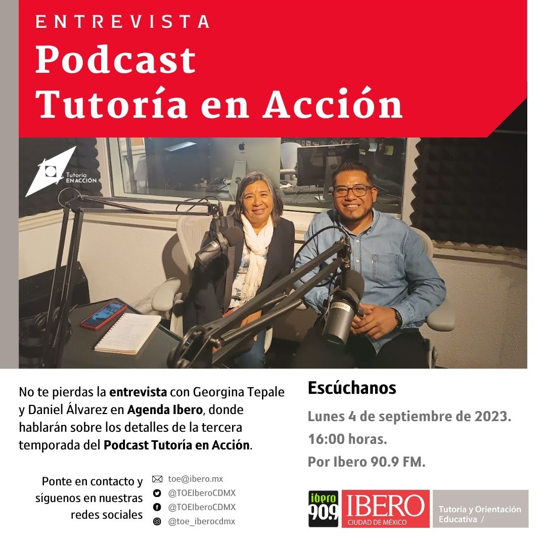Escucha a Georgina Tepale y Daniel Álvarez en entrevista sobre la 3ra temporada del #Podcast #TutoríaenAcción  en #AgendaIbero a través de
@Ibero909FM
Lunes 04/09/23, 16:00 h. #SoyIbero #Educacion #JuventudUniversitaria
