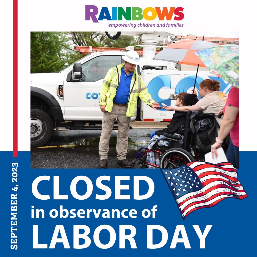 Rainbows United is closed Monday, September 4. Enjoy your Labor Day weekend! 💙
#RainbowsUnited #wichitaks