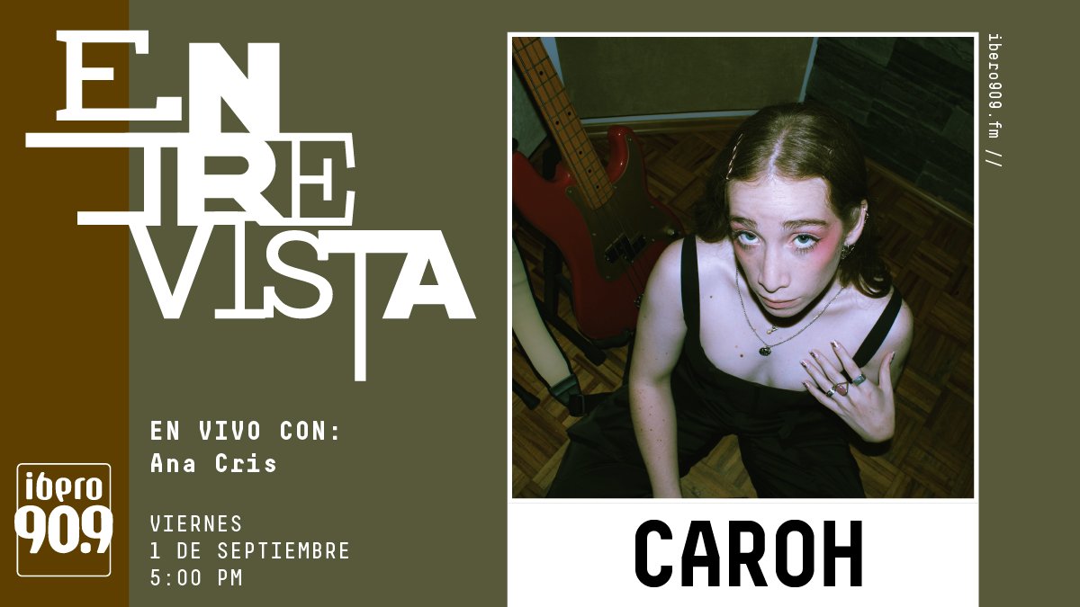 Una de las nuevas gemas del R&amp;B Latino, <a href="/imcaroh/">Caroh</a>, llega al #EnVivoCon909 para una entrevista con @anacececee.
5 PM vía FM o ibero909.fm