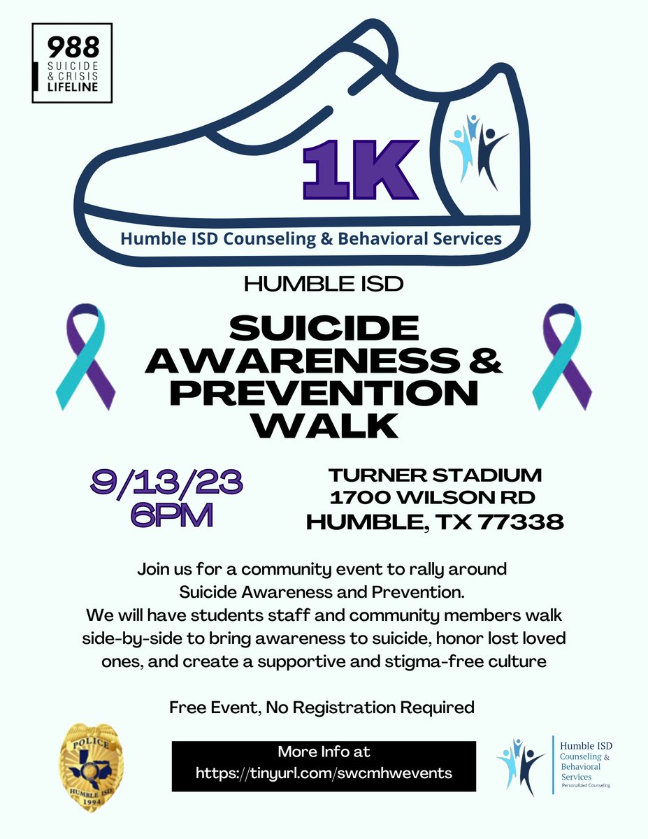 September is #SuicidePreventionAwarenessMonth. This nationality recognized month gives us an opportunity to shine an encouraging light on this topic. Join us Wednesday, September 13, 2023, at 6pm, at Turner Stadium to send a hopeful message that help is available.
