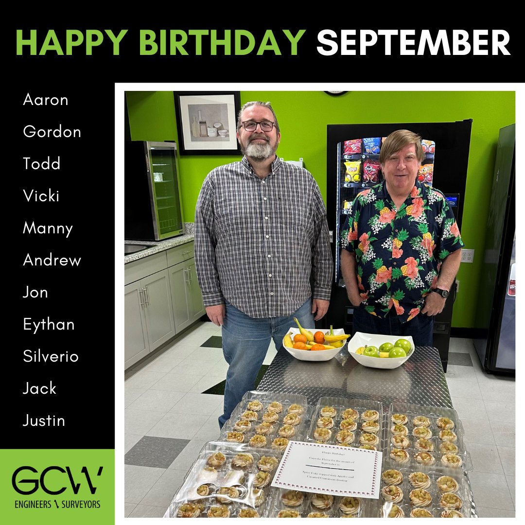 GCW_Eng's tweet photo. Happy Birthday to all our employees celebrating in September!
#SeptemberBirthdays #LifeatGCW #EngineersHaveFun https://t.co/W3WXq7UxnR