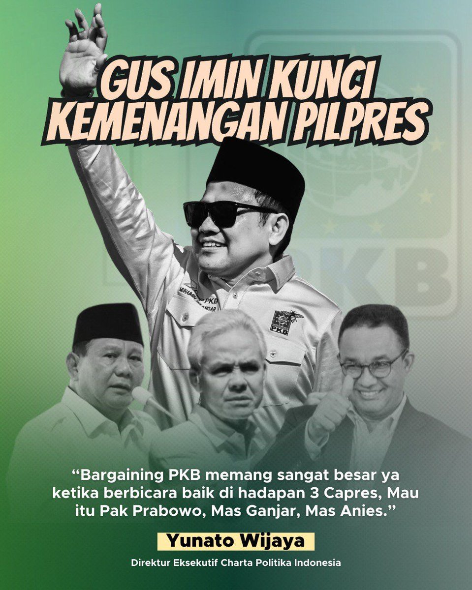 GusgusSoegara's tweet photo. Gus Imin Kunci Pilpres

#GusIminKunciPilpres
#GusIminPKBsatu

Gus Imin Pemimpin Visioner, Komunikatif, Berwawasan Luas, Amanah

@cakiminow 
@dpp_pkb 
@emhasanuddin https://t.co/y1TEdTOzln