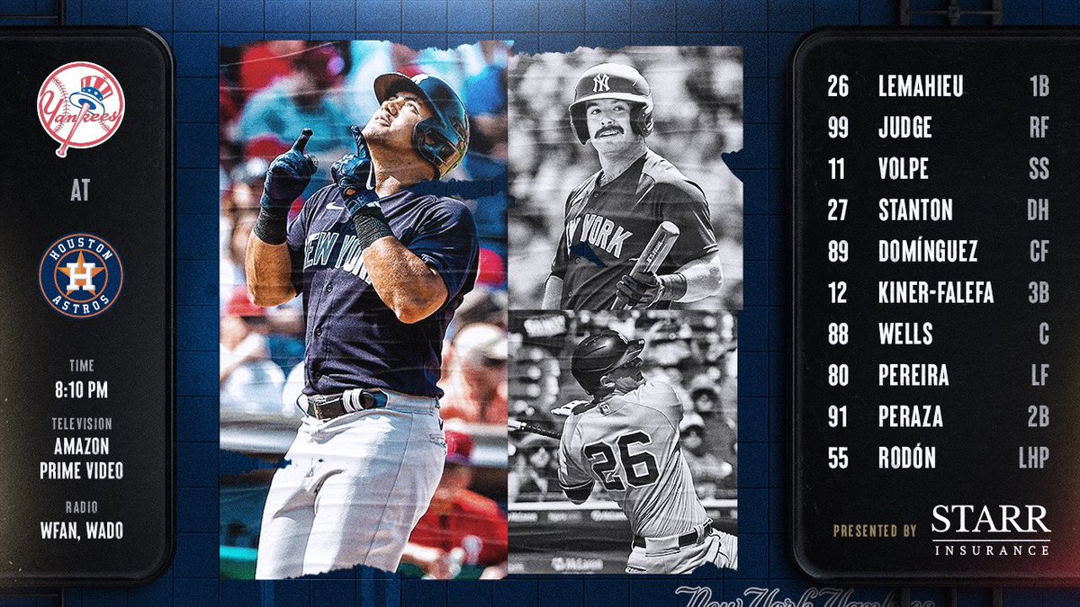 Yankees's tweet photo. Updated Lineup: https://t.co/jEFf3gQCaj