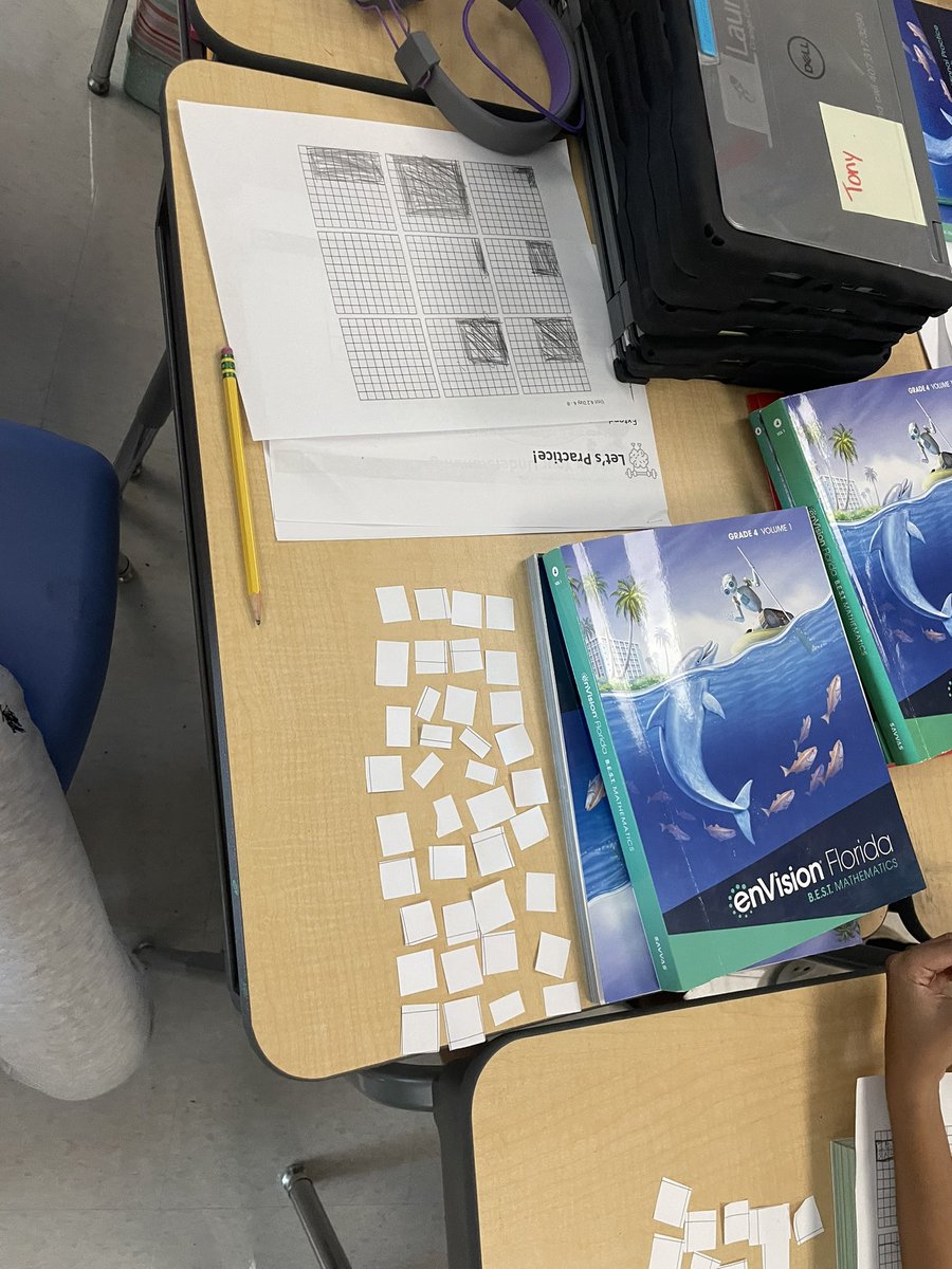 MrsEllisin4th's tweet photo. Day 16: Using our grids and DIY square tiles while working on factor pairs/multiples. #180daysinthelifeofateacher @K5MathOCPS @lwilcox_ocps @CDLocps @dragonsOCPS https://t.co/ExV2mz27eJ