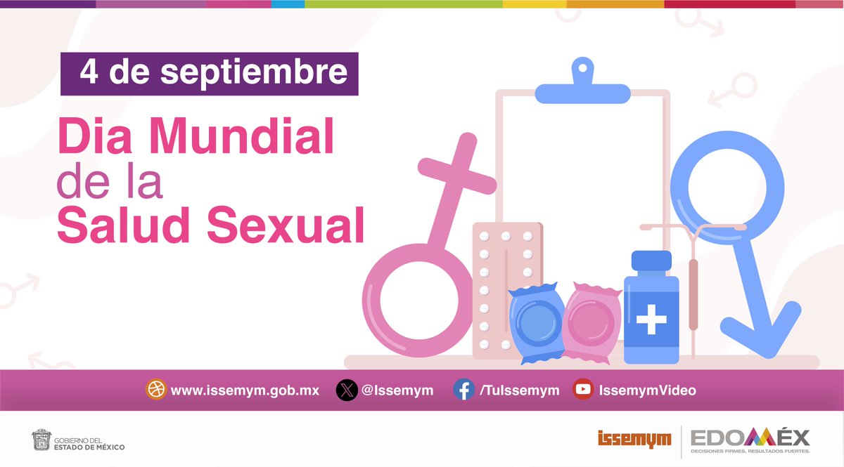 Issemym's tweet photo. 4 de Septiembre | Día Mundial de la Salud Sexual.
#IssemymInforma
🟠Se establece este día para promover la sexualidad como un aspecto esencial del ser humano y un elemento de la salud reproductiva, saludable, grata y sin riesgos para la población.
#IssemymCuidaDeTi https://t.co/MHaIXPbNWT