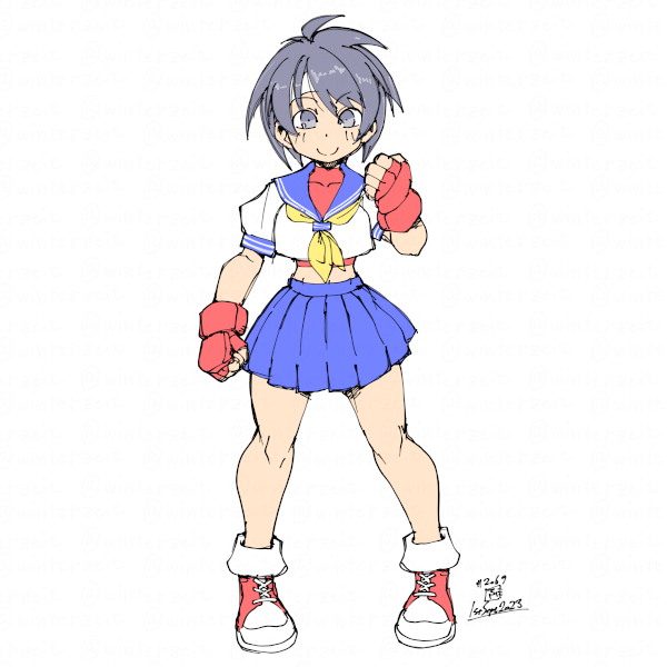 春日野さくら 「2023-09-01 #一日一絵」|ふゆ(ドとレとミとキュとゴとヱの音が出ない)のイラスト