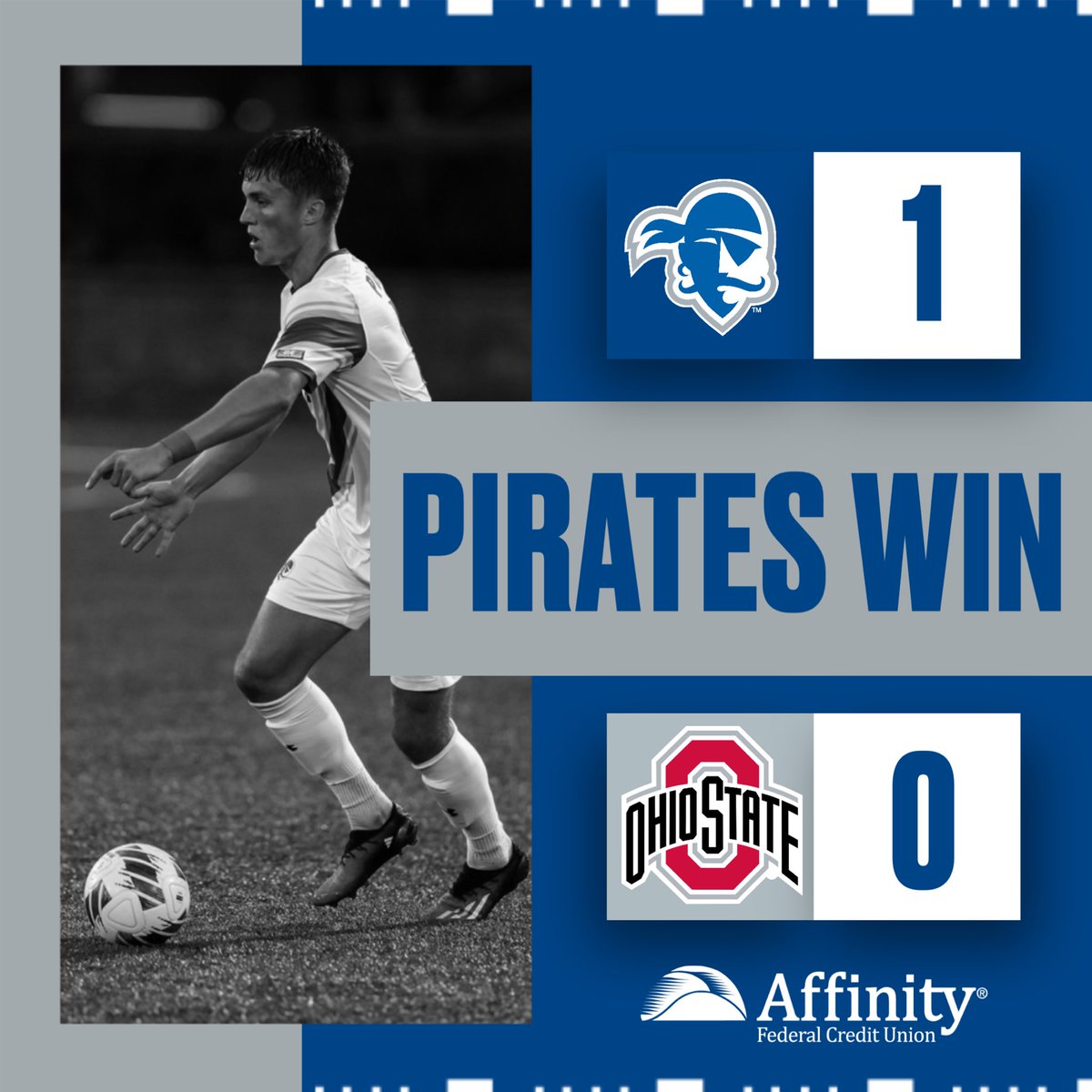 SHUMSOC's tweet photo. PIRATES WIN!

Sam Bjork buries the game winner with less than 10 minutes remaining as we open the season with a third straight shutout!

#HALLin🔵⚪️ https://t.co/5OdprAMIC4