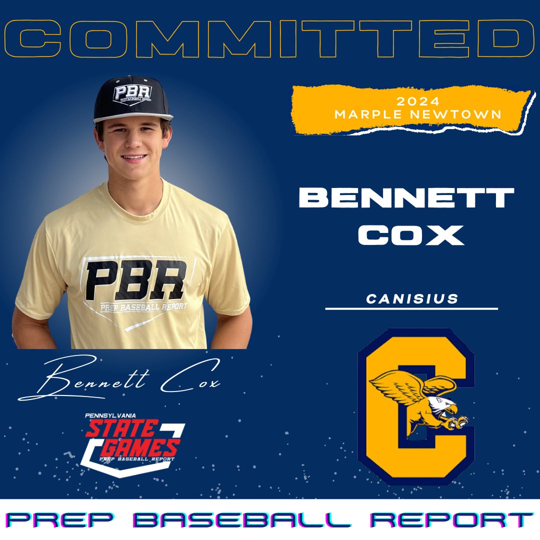 🔥Commitment Watch🔥

2024 SS|OF Bennett Cox (Marple Newtown) has committed to Canisius #congrats

❗Cox is the 2️⃣7️⃣th commit from the 2023 PA State Games❗ 

<a href="/Bennett__Cox/">Bennett</a> | <a href="/GriffsBaseball/">Canisius Baseball</a> | #pbrfamily