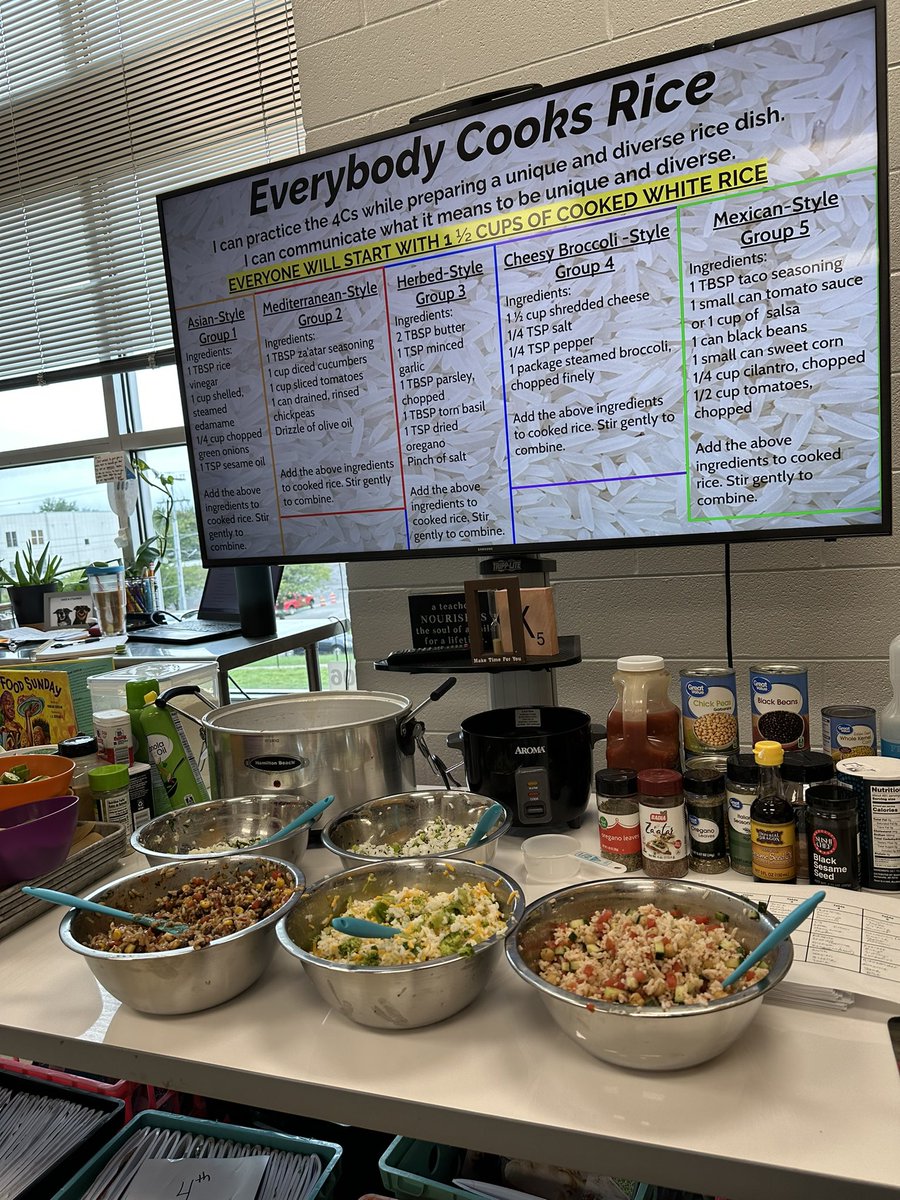 kemp_tarah122's tweet photo. Q1 2nd graders create dishes that express & highlight the cultural differences around our community & world. This helps them appreciate their place in our city/ planet 🌎
Let’s start by making 5 different rice dishes! 🍚
#diversity #education #cookinguplearning #innovation #food https://t.co/nkgjEPgbwf