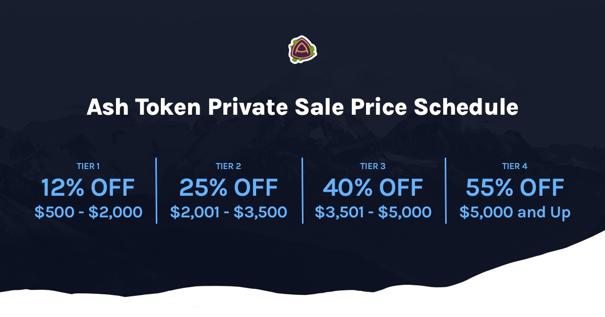 Exciting News! Our Private Sale is now live, and we're offering exclusive tiered discounts you won't want to miss! Whether you're a newcomer or a seasoned crypto enthusiast, there's a tier just for you. Check out the image for full details! #AshToken #PrivateSale #TieredPricing