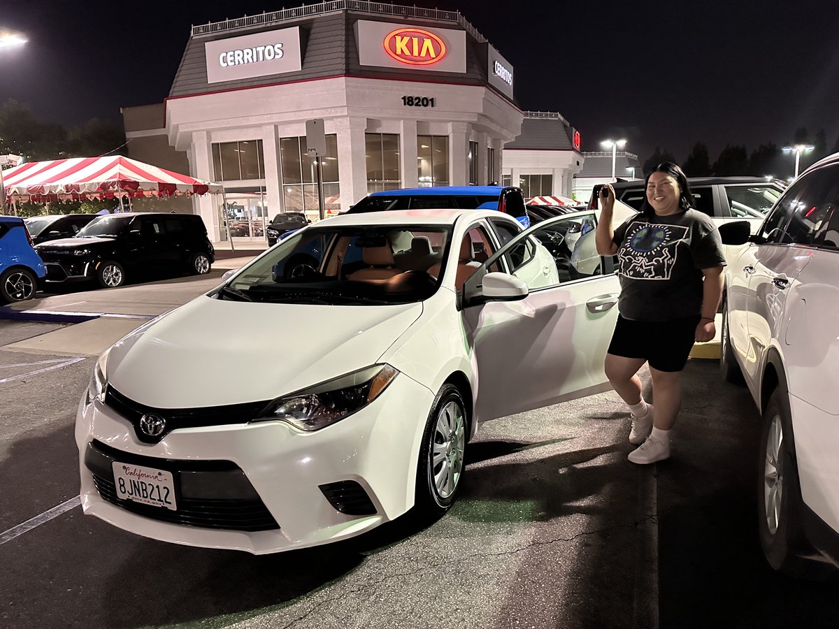 Congratulations to Valerie Lucio!🥳 She purchased 2015 Toyota Corolla from James! Kia Cerritos has the best selection of pre-owned vehicles! 🚗