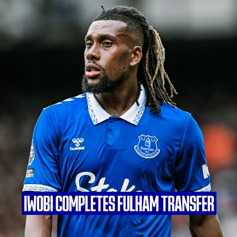Everton's tweet photo. Alex Iwobi has completed a permanent move to Fulham for an undisclosed fee.
Thank you for your service and best of luck, Alex!