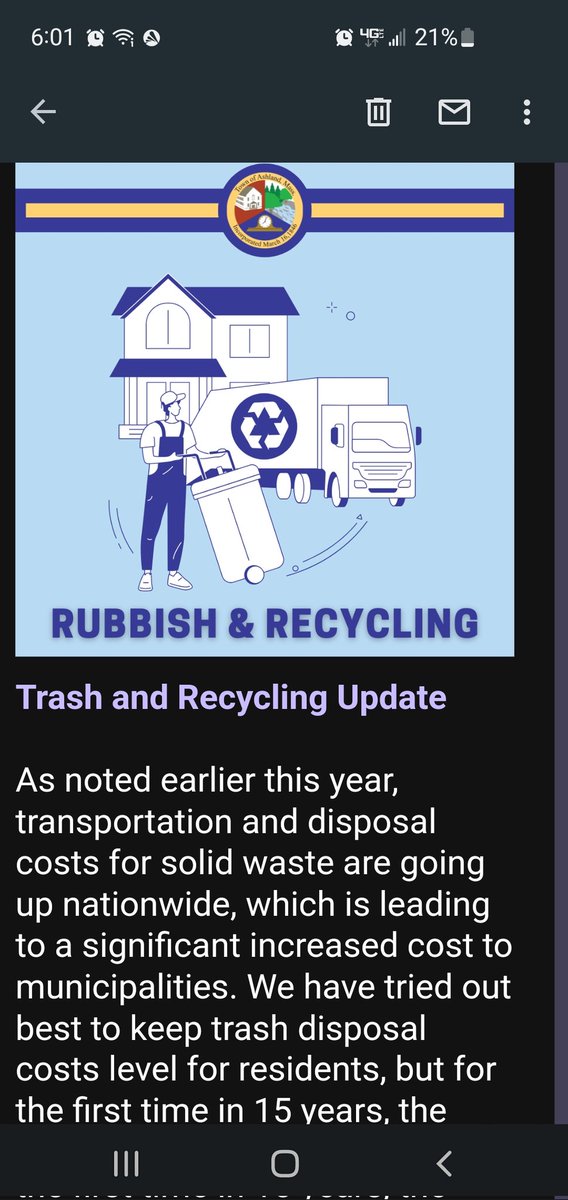 #Ashland Trash Costs To Rise, Split Into 2 Bills:
As noted earlier this yr., transportation &amp; disposal costs for solid waste are going up, which is leading to a significant increased cost to municipalities. We have tried our best to keep trash..
Read More:
metrowestsource.com/2023/09/01/ash…